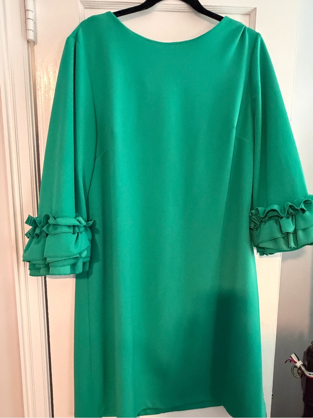 Women’s Long Sleeve Ruffle Cuff Dress - Green